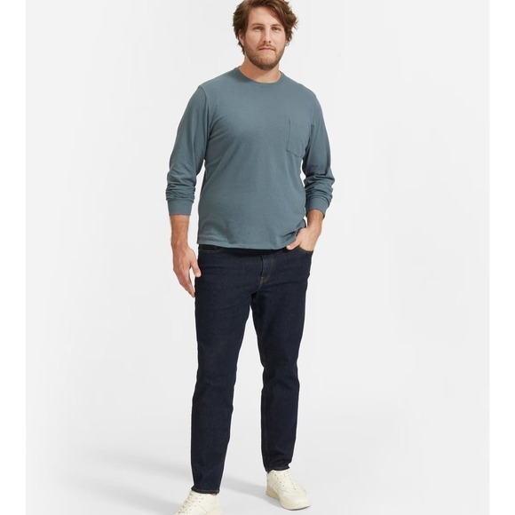 NWT Everlane The Athletic 4-Way Stretch Organic Jean Size 30x28 Dark Indigo